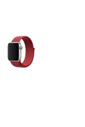 Apple Watch 3 4 5 Için 44mm Nike Loop Model Kayış Cırtlı Kordon kırmızıkordon44mm