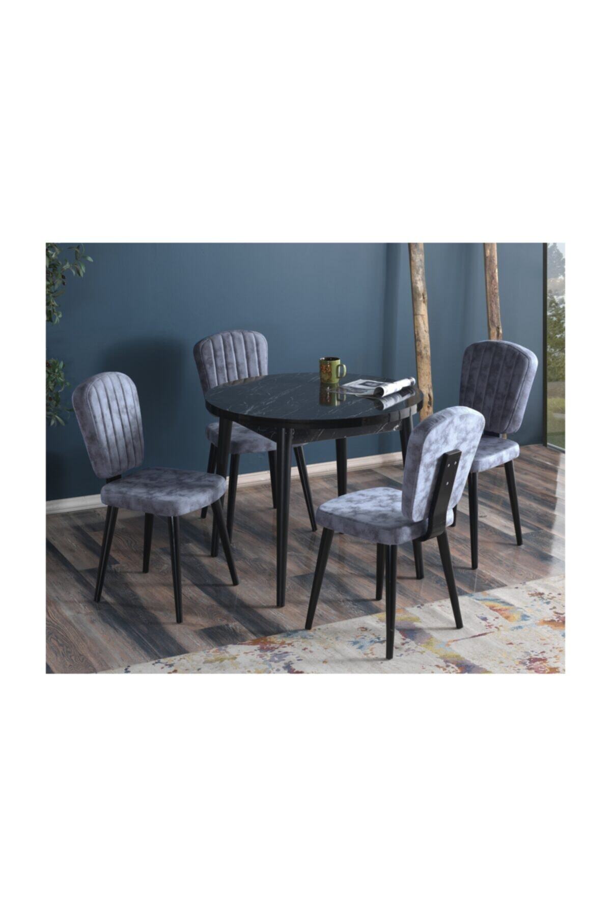 Mymassa Q90 Bendir Yuvarlak Balkon Masası Cafe Masası Ve