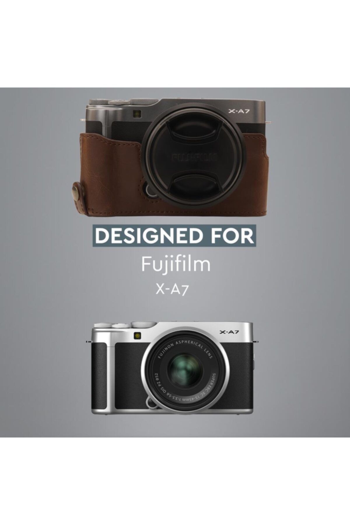 لوازم جانبی کیف چند رنگ مردانه و زنانه مورد دوربین چرمی مصنوعی سازگار با Fujifilm X A7 یک پایین MegaGear