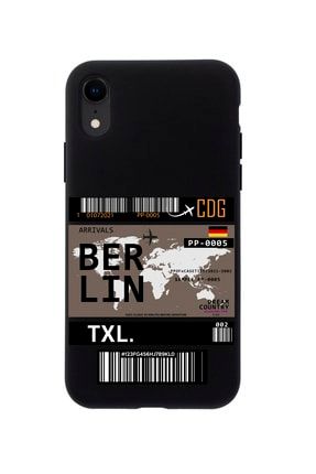 Iphone Xr Berlin Bilet Tasarımlı Siyah Telefon Kılıfı MCIPXRLBERL