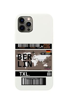 Iphone 12 Pro Berlin Bilet Tasarımlı Beyaz Telefon Kılıfı MCIP12PLBERL
