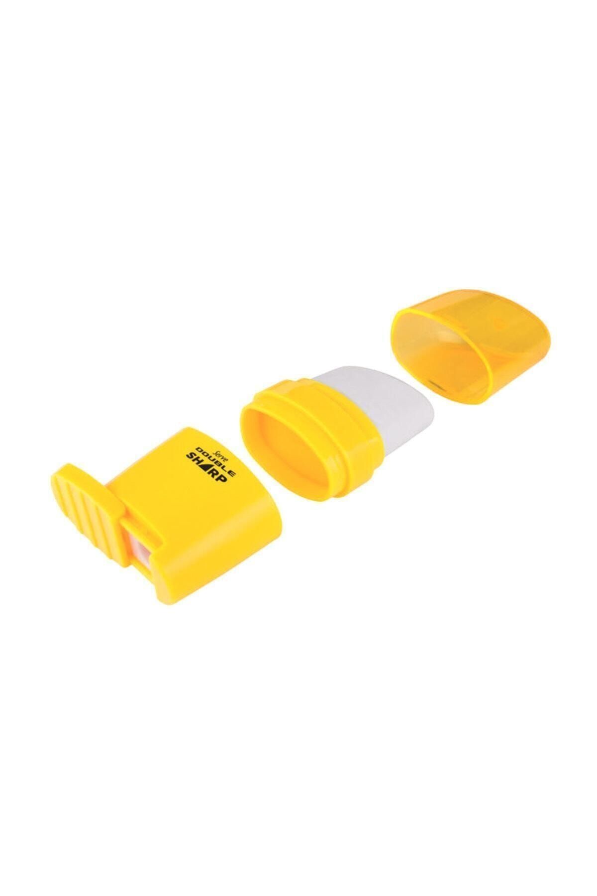 Serve-Double Sharp Eraser Pencil Sharpener Highlighter Yellow 1