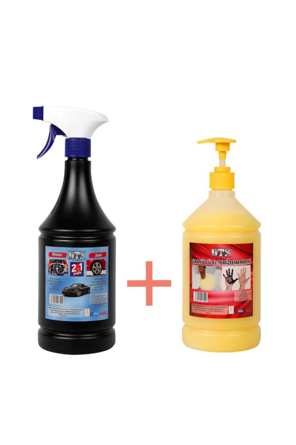 Motor Jant Temizleme Ilacı Konsantre 1/5 2'si 1 Arada 1 Lt & Granüllü El Temizleme Kremi 1kg