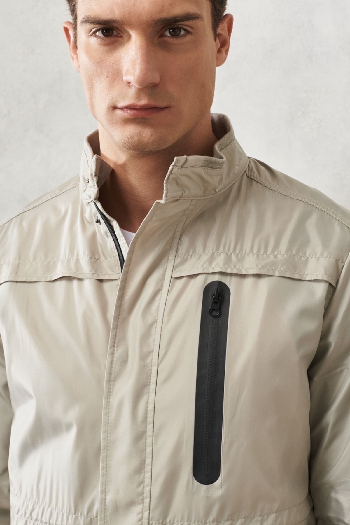 AC&amp;Co / Altınyıldız Classics Erkek Bej Standart Fit Dik Yaka Casual Mont IB10466