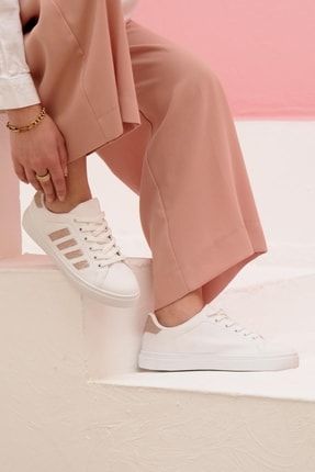 - Ember Model Beyaz - Altın Kadın Spor Sneaker Ayakkabı EMBER