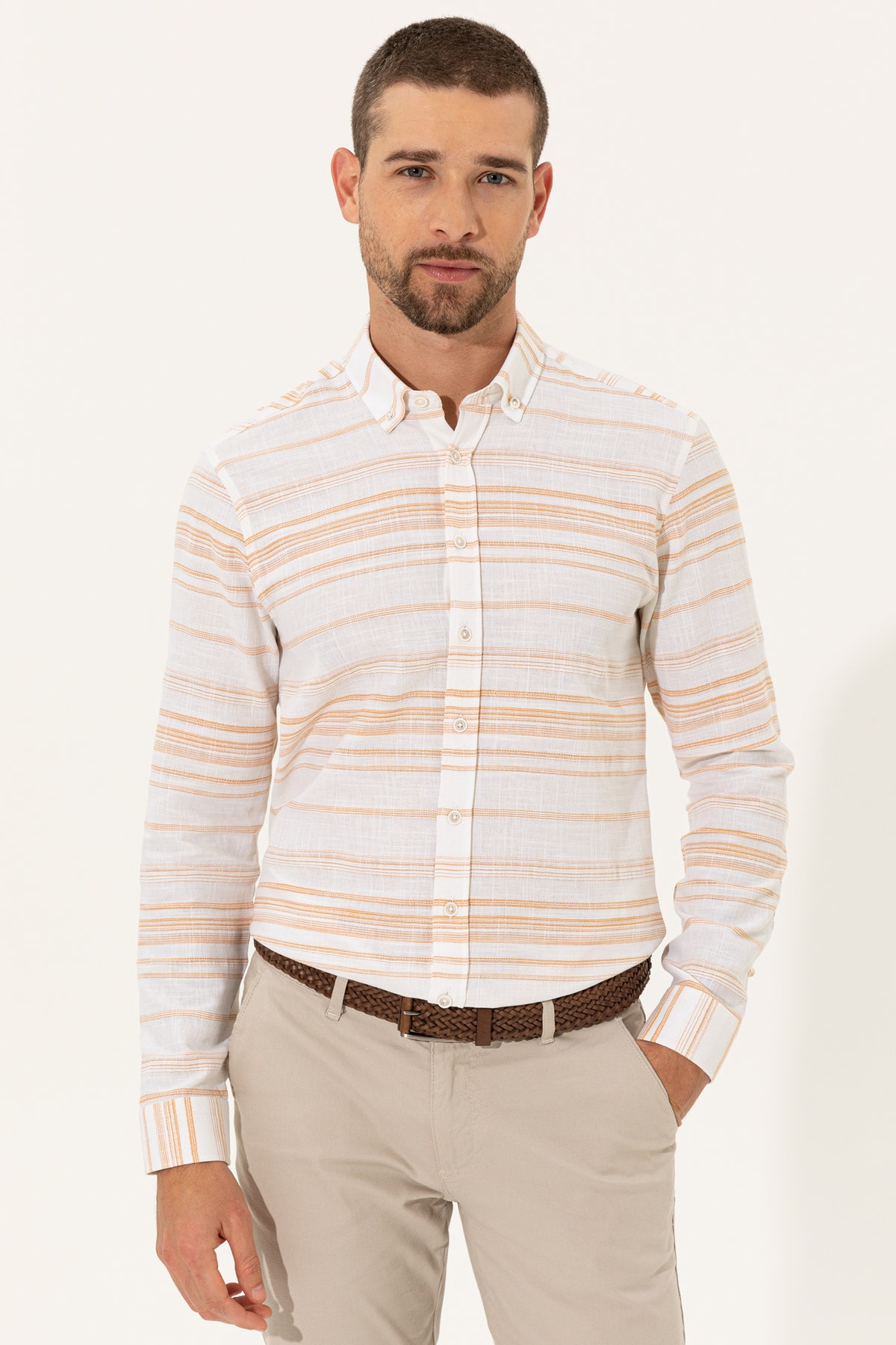 پیراهن مردانه راسته آستین بلند | پیر کاردین Pierre Cardin G021SZ004.000.1369582 - تصویر 3