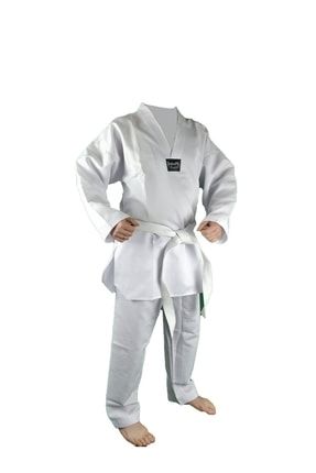 10012 Fitilli Kumaş Beyaz Yaka Taekwondo Elbisesi DRG.TKD.ELB.10012