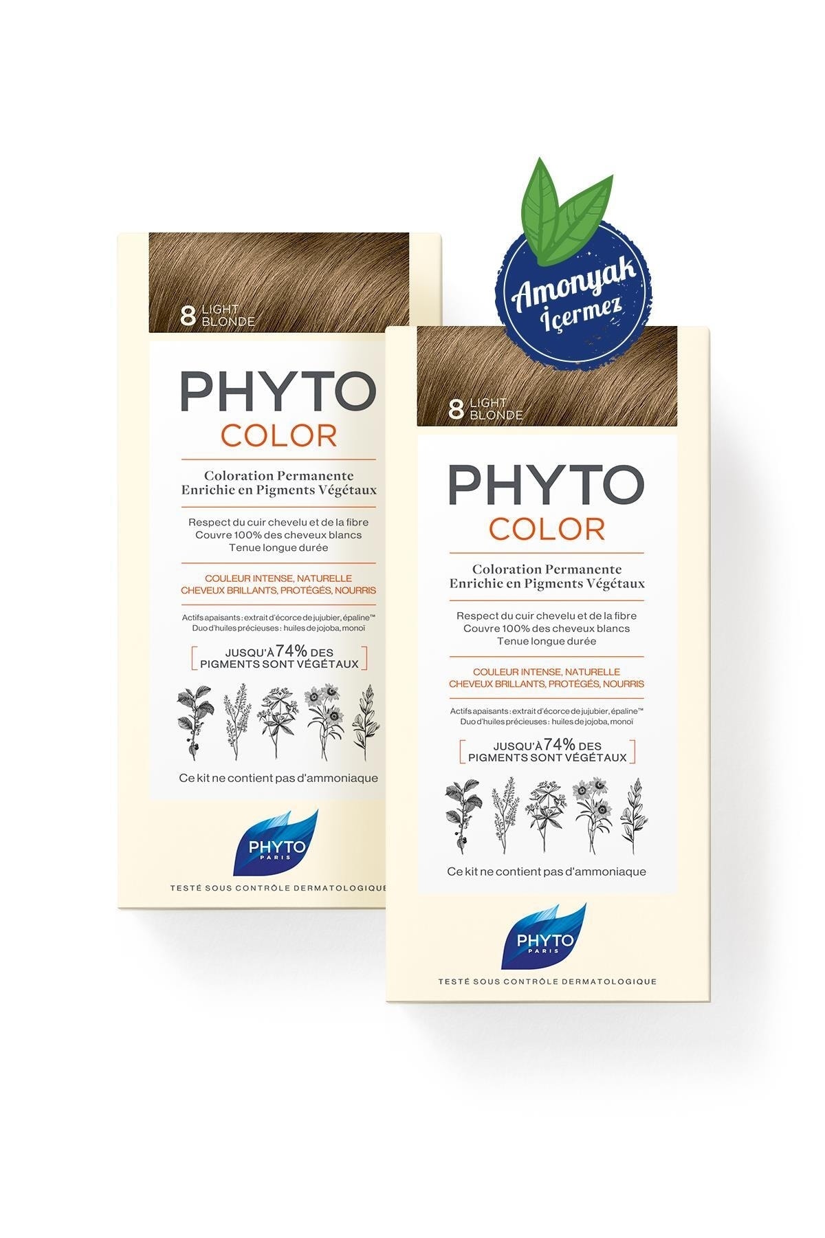 Phyto Phytocolor 8 Sarı Amonyaksız Kalıcı Bitkisel Saç Boyası İkili Avantaj Set