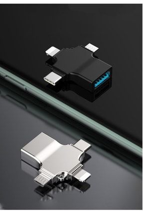 Hc04 Lightning-type-c-micro To Usb 3.0 Flash-apple-android Uyumlu Bellek Okuyucu Otg Adaptör TYC00451905003