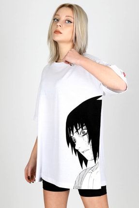 Sasuke Kol Detaylı Beyaz Oversize Kadın Tshirt BM8160026
