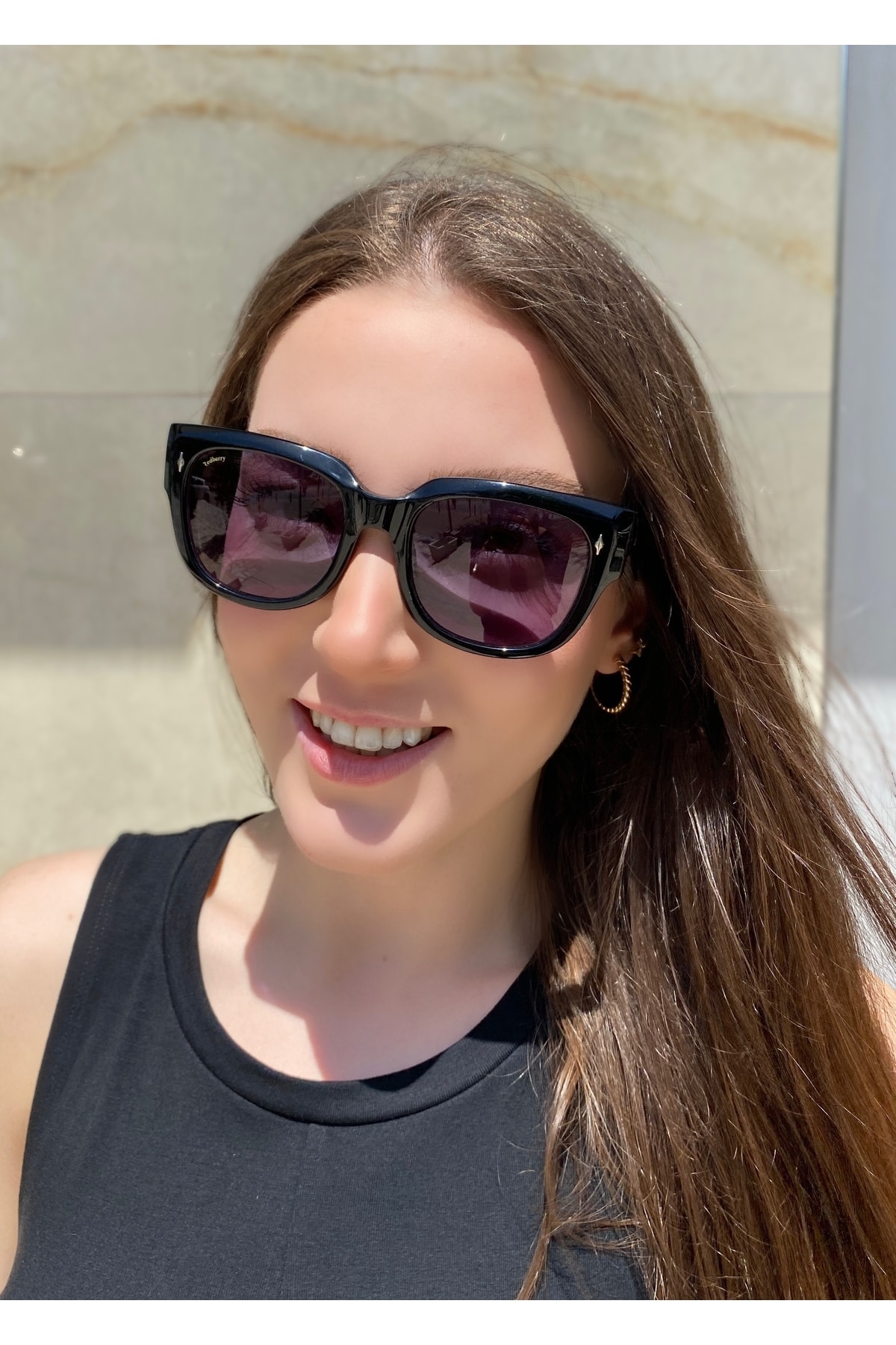 REDBERRY Eyewear Kare Oversize Siyah Unisex Güneş Gözlüğü Rb-5507