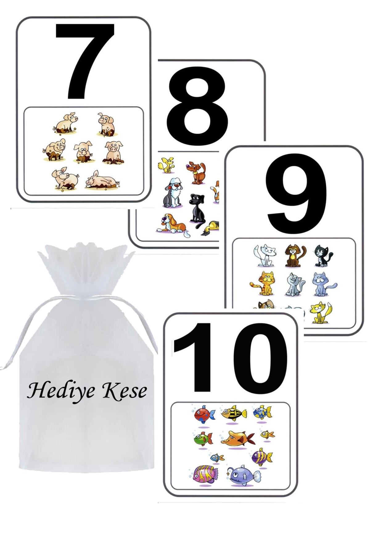 samsunlazer Eğitici Ahşap Sayı Kartları Kese Hediyeli fotoğrafı 2 (önizleme)