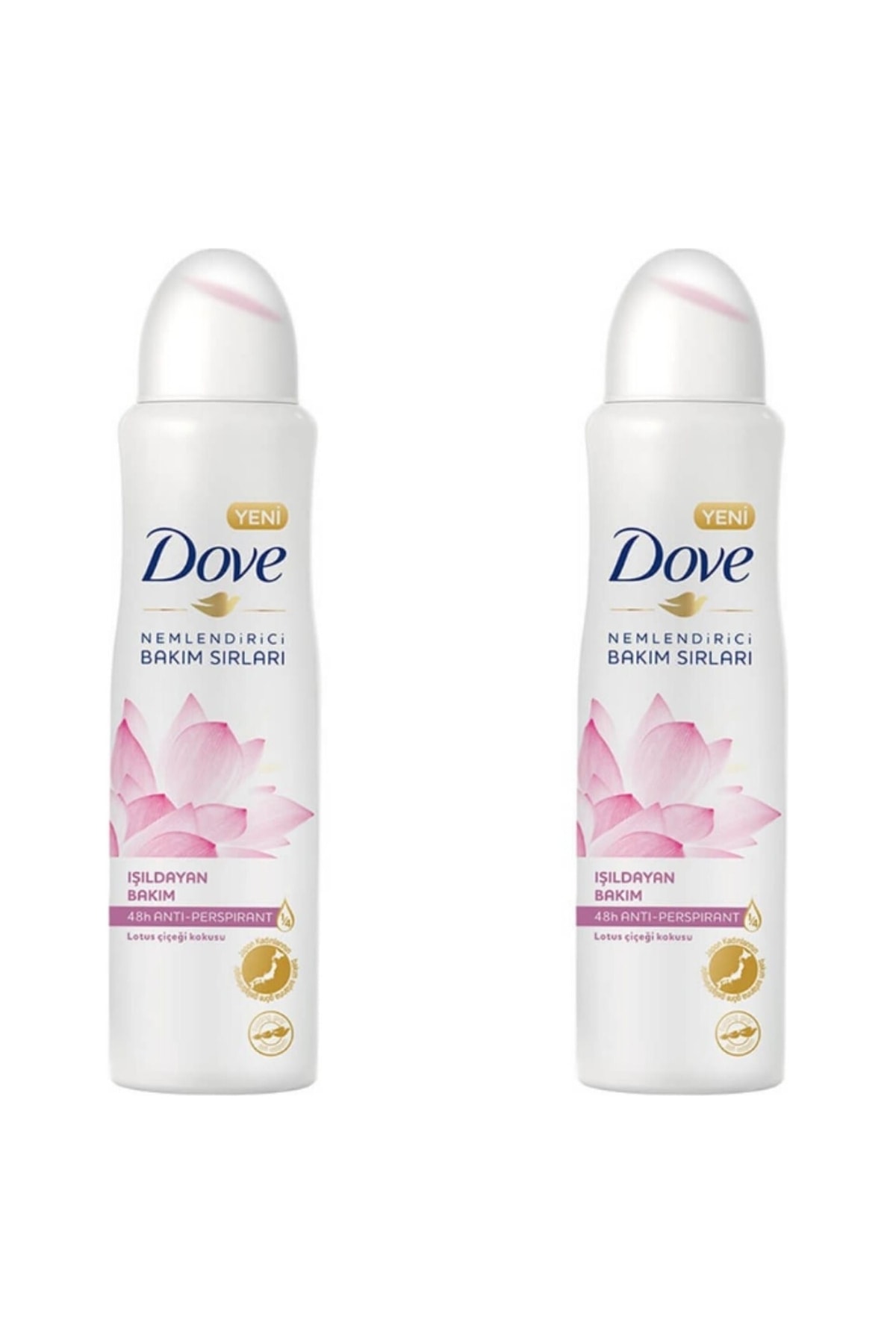 Dove Kadın Deodorant Işıldayan Bakım Lotus Çiçeği Kokusu 150 Ml - 2'li Avantaj Paketi