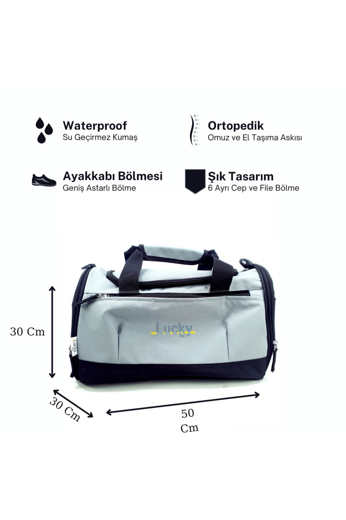 حقيبة Luckybag Gray Gym الرياضية اليومية وحقيبة سف...