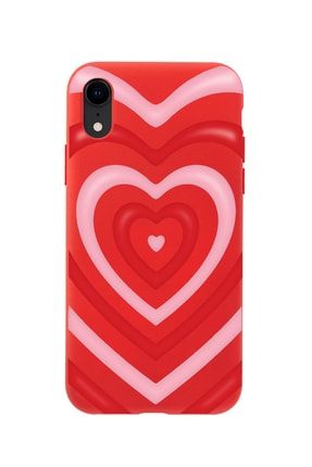 Iphone Xr Uyumlu Kırmızı Kalpler Tasarımlı Lansman Kılıf FCIPXR-221