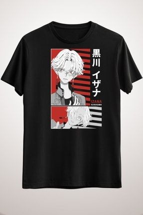 Unisex Siyah Tokyo Revengers Anime Shirt Izana Kurokawa Manji T-shirt KO4739