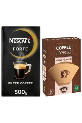 Forte Filtre Kahve 500 Gr + Coffee Filters Filtre Kahve Kağıdı 1/4 40'lı 1C05638-1C04752