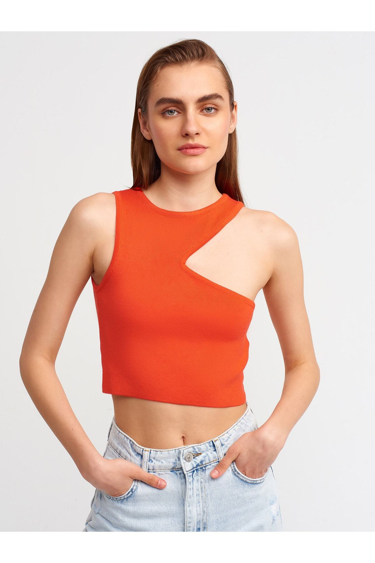 Dilvin Bluse Rot Figurbetont
