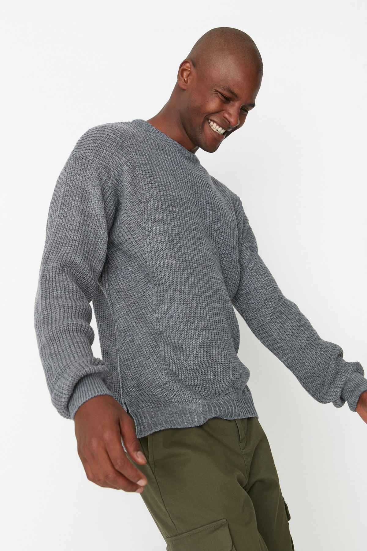 Trendyol Collection Sweater - Gray - Oversize