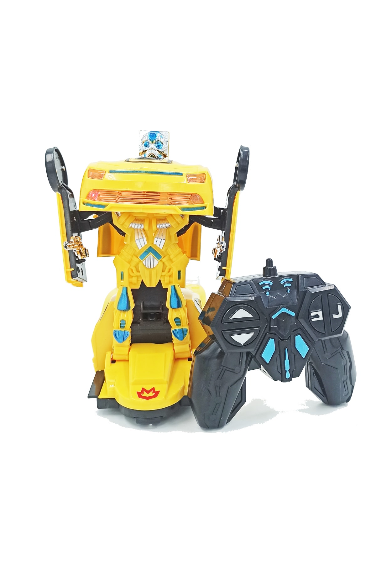 PopŞeker Bumblebee Robota Dönüşen Uzaktan Kumandalı Pilli Sesli Işıklı Araba 22cm.