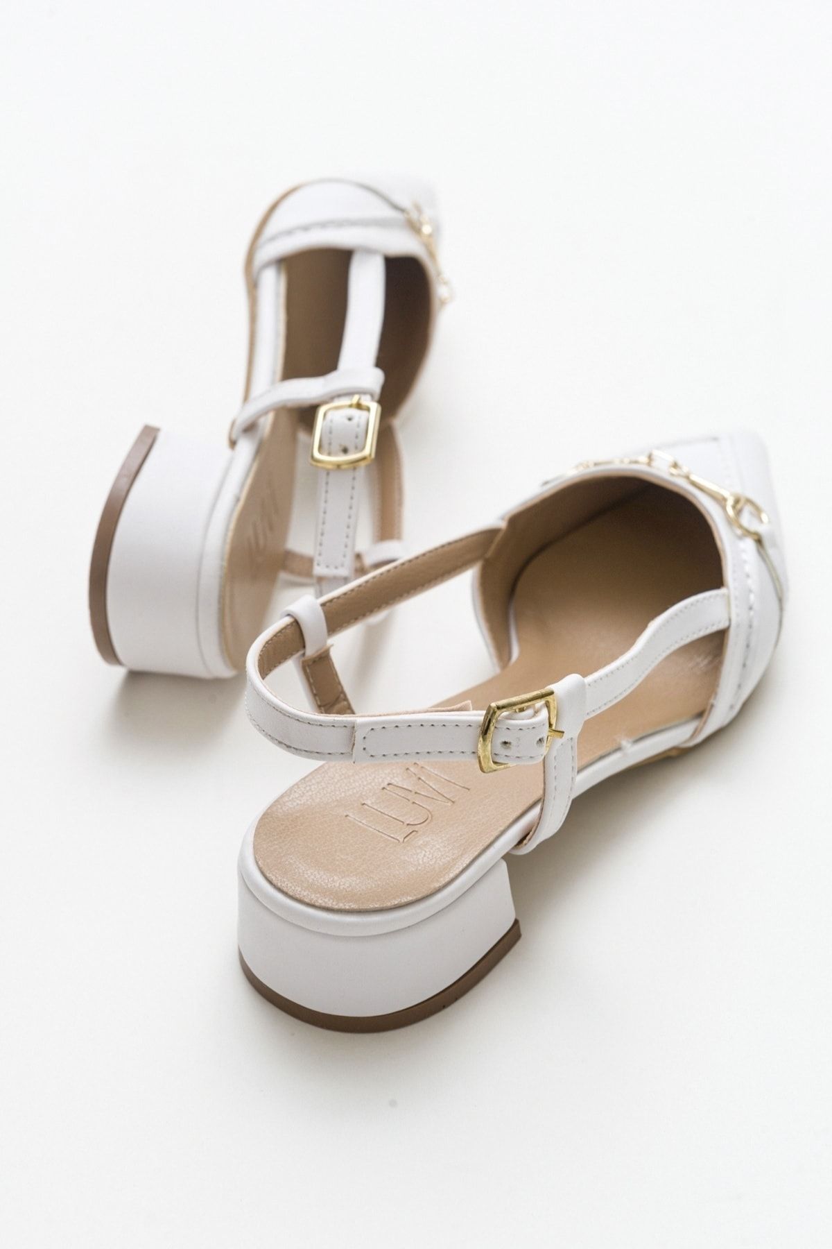 صندل سفید زنانه Sandals پاشنه اورجینال Luvi