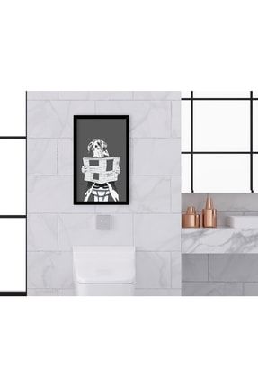 Home Banyo Tuvalet Dekoratif Ahşap Siyah Çerçeveli Tablo-1 Bitmeyen80905