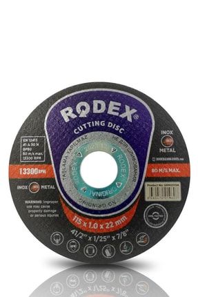 Rodex Inox Metal Kesici Taş Disk Zımpara Metal Demir Inox Kesme Taşı 115 X 1 Mm 1 Adet 03186