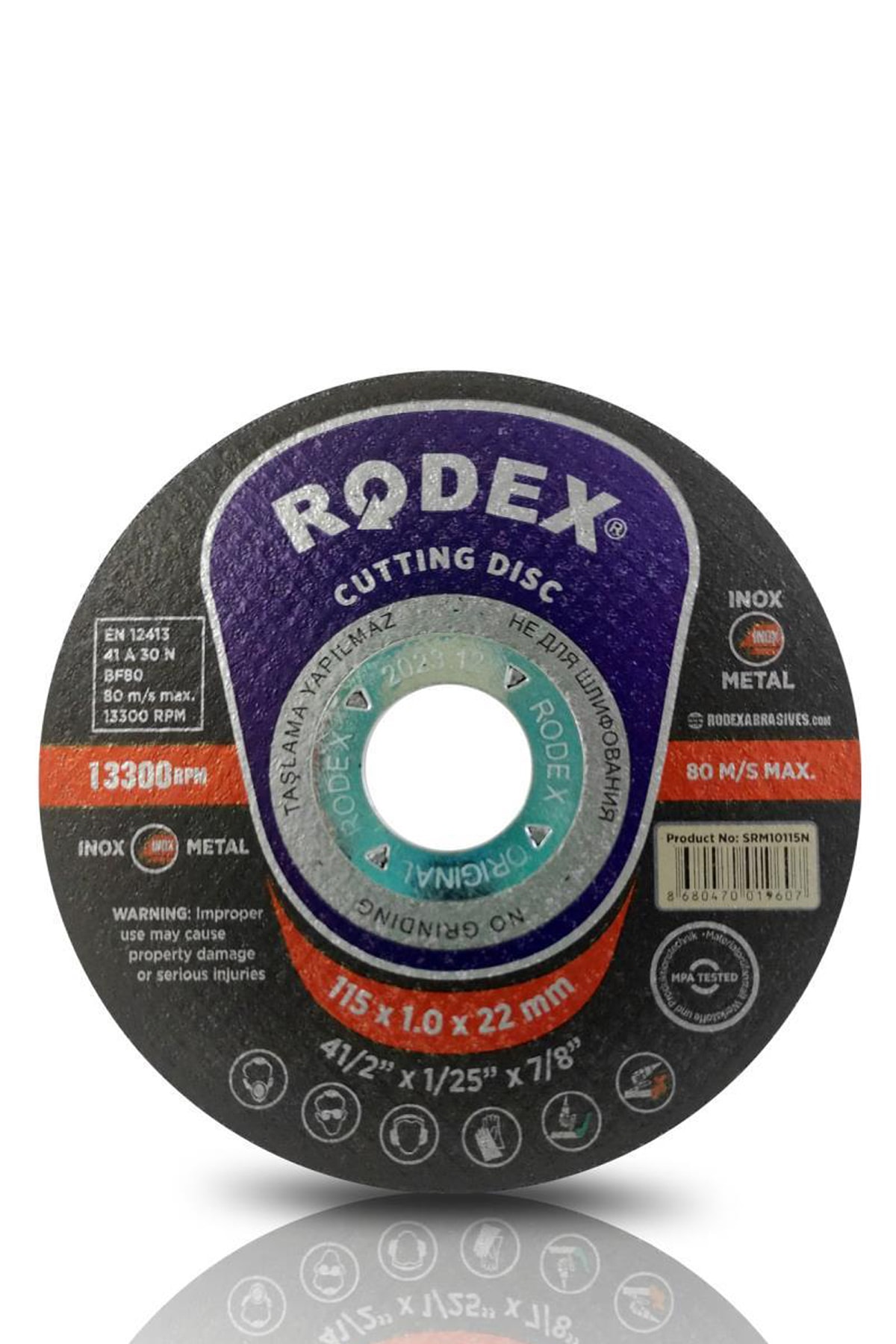 Rodex Inox Metal Cutter Stone Disc Sanding Metal Iron Inox Cutting Stone 115 X 1 Mm 1 Piece