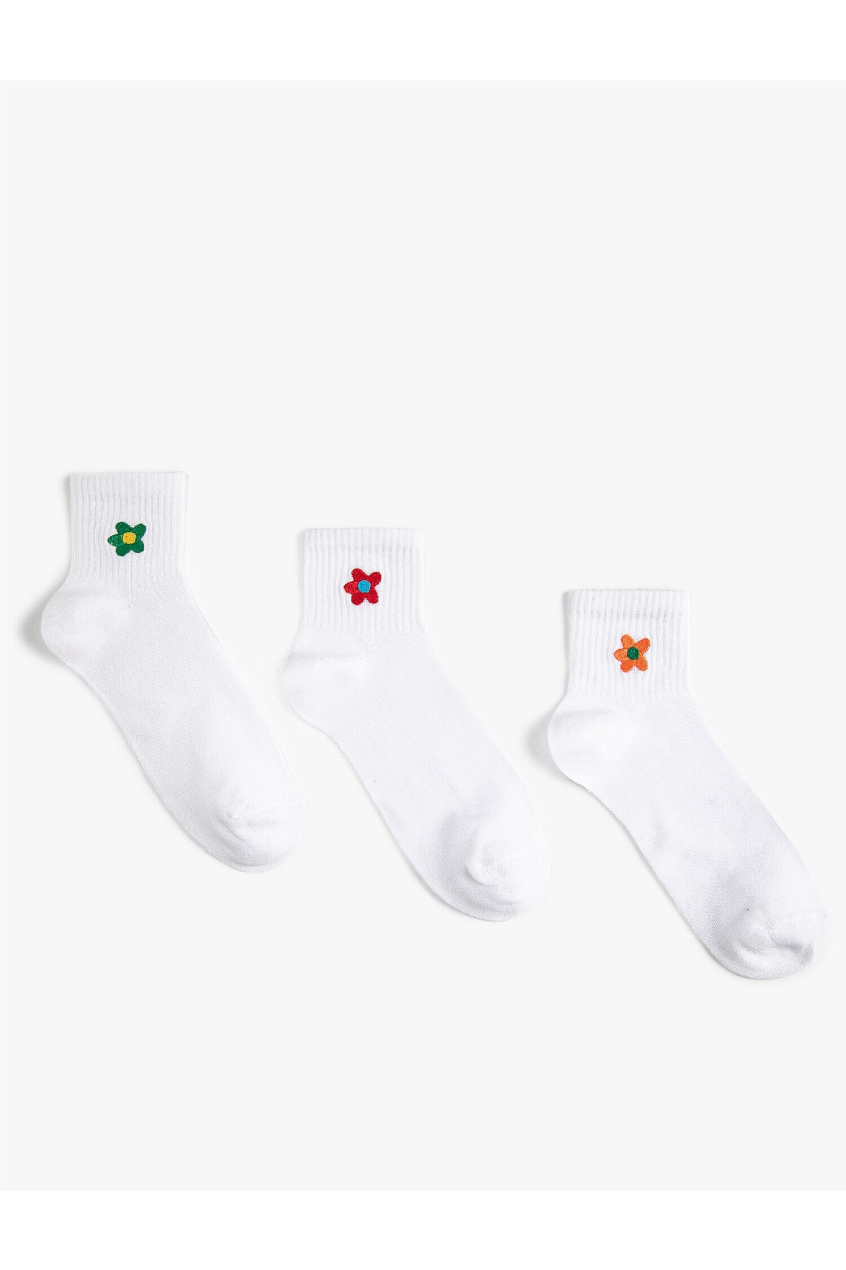 Koton 3lü Çiçek Işlemeli Çorap Seti