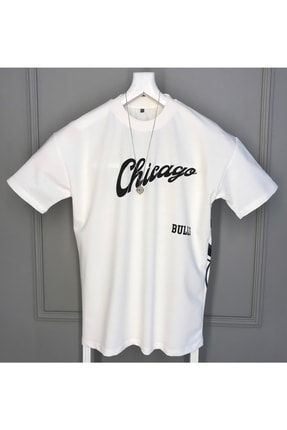 Oversize Baskılı Chicago Tişört Chicagomama