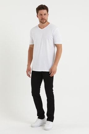 V Yaka Basic Tişört babboss-tshrt-beyaz01