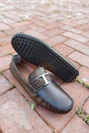 Kahverengi Iç Dış Hakiki Deri Erkek Günlük Loafer Ayakkabı - 152-13315 152-13315Kahverengi