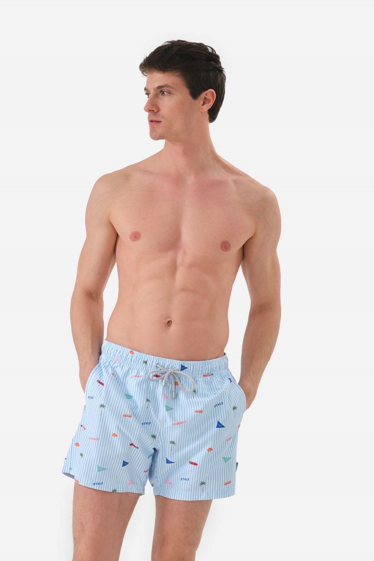 Sea Shorts Swimwear with All Over Pockets Short Men's Swimwear Short Jfsssw30stripes