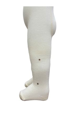 Kız Bebek Beyaz Renk Çiçek Desen Pamuklu Külotlu Çorap M0C0302-1015