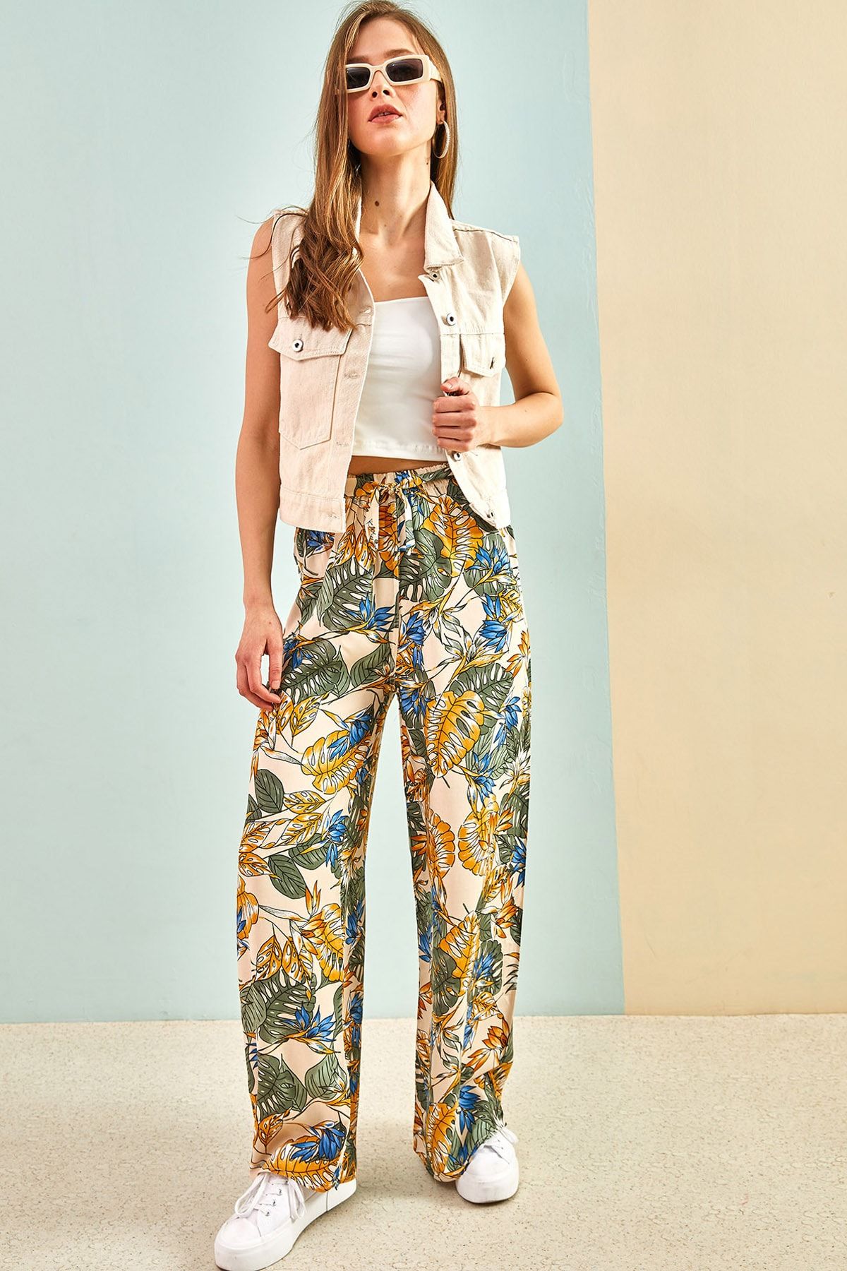 H and m patterned trousers top