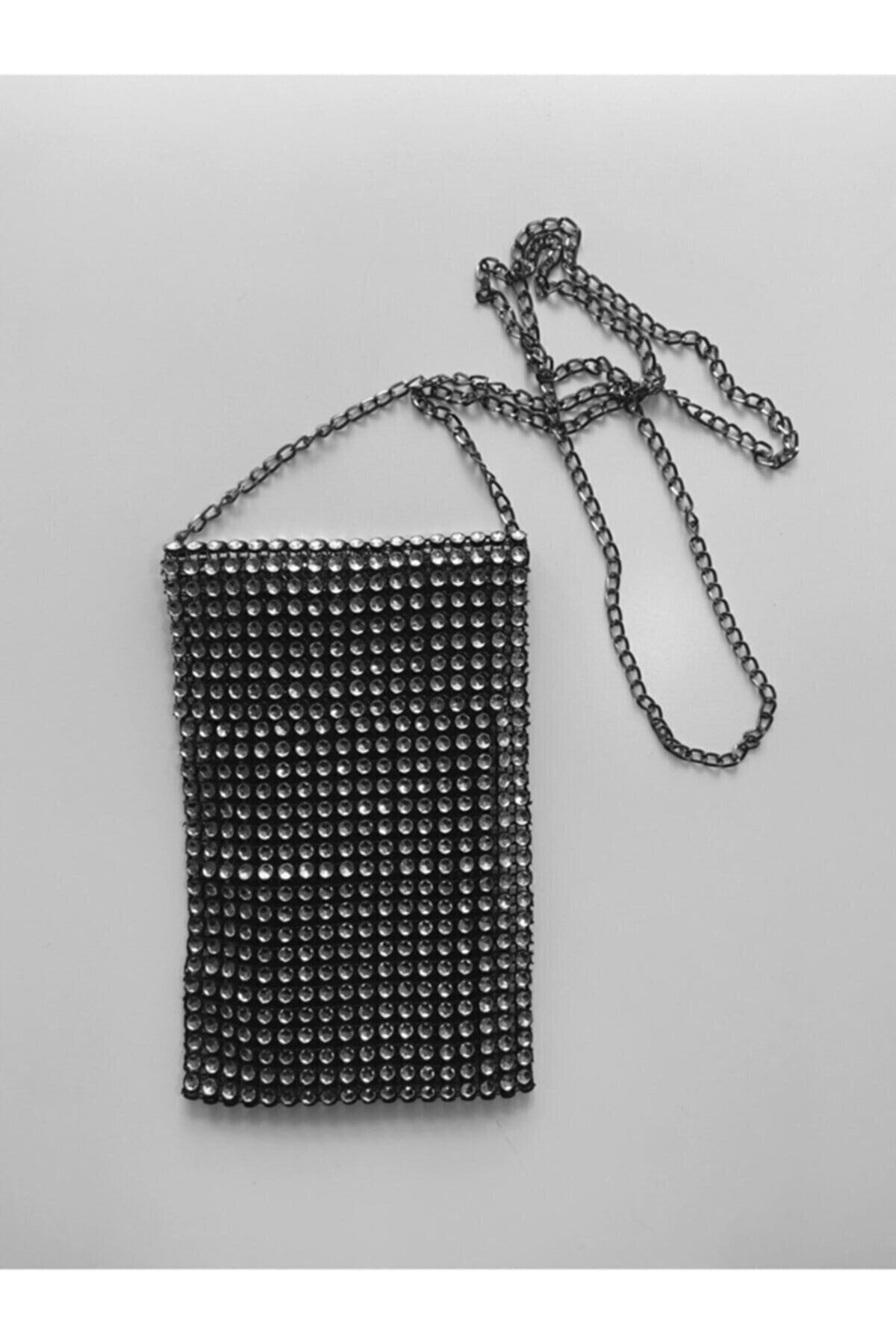 Classy Telefon Çantası, Kristal Taşlı Bel Çantası, Taşlı Omuz Çantası, Kol Çantası, Telefon Aksesuarı görsel 3