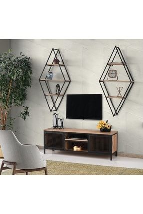 Karo Modern Tarz Tv Sehpası+üst Raflar Dekoratif Tv Ünitesi 357172420011