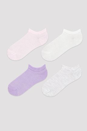 Çok Renkli Kız Çocuk Pastel 4lü Patik Çorap PHY9Z3G022IY-MIX