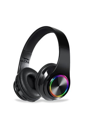 B39 Kablosuz Bluetooth Kulaklık Led Işıklı Siyah Kulaküstü Kulaklı Her Telefona Uyumlu AP-B39