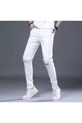 Tek Yırtık Detaylı Lisanslı Marjinal Yazlık Erkek Jeans Kot Pantolon DRKTYD1000000