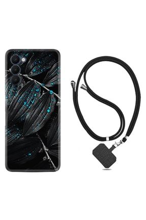 Tecno Camon 18 Kılıf Silikon Desen Boyun Askılı Foid Green 1643 ipliyeniqweseri41pl1