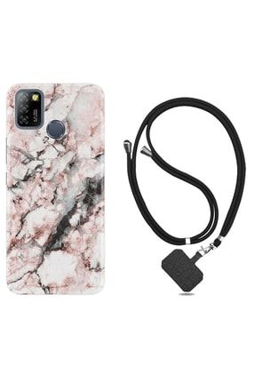 Infinix Smart 5 Kılıf Desenli Silikon Boyun Askılı Colorfull Marble 2 1389 ipliyenicdsseri41x7t6