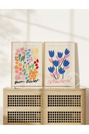 Abstract Flowers 2'li Set Çerçevesiz Poster TWOSET21