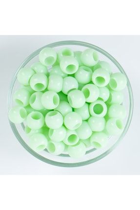25 Gram - 12 Mm Yeşil Renkli Yuvarlak Plastik Boncuk, ( 25gr - 41-43 Adet Arası ) YF-BJ15