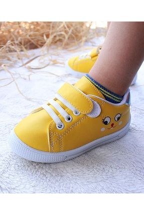 Shonex Kız Bebek Çocuk Sarı Baskılı Spor Ayakkabı SNX90002