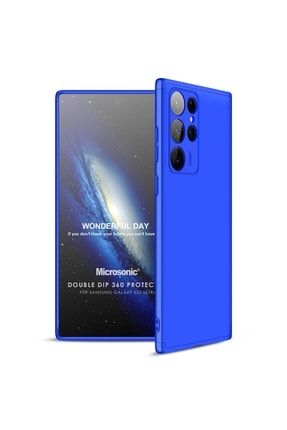 Samsung Galaxy S22 Ultra Kılıf Double Dip 360 Protective Mavi CS110-DD-360-GLX-S22-ULTR