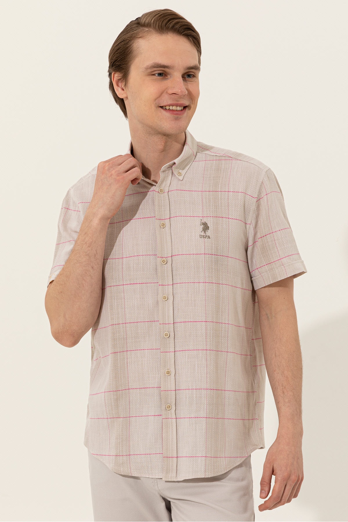 Yeşil Erkek Gömlek — خاکی G081SZ004.000.1362129 — تصویر 2 از 3