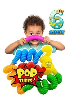 Pop Tubes Pop Tube Popit 6 Adet Esnek Tüp Boru Eğitici Oyuncak ROSEROİ-4565825-2513