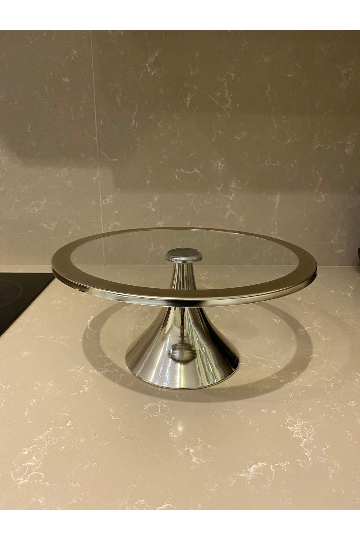 Liya-Silver Cake Stand Round And Rectangular Cake Holder Set 3