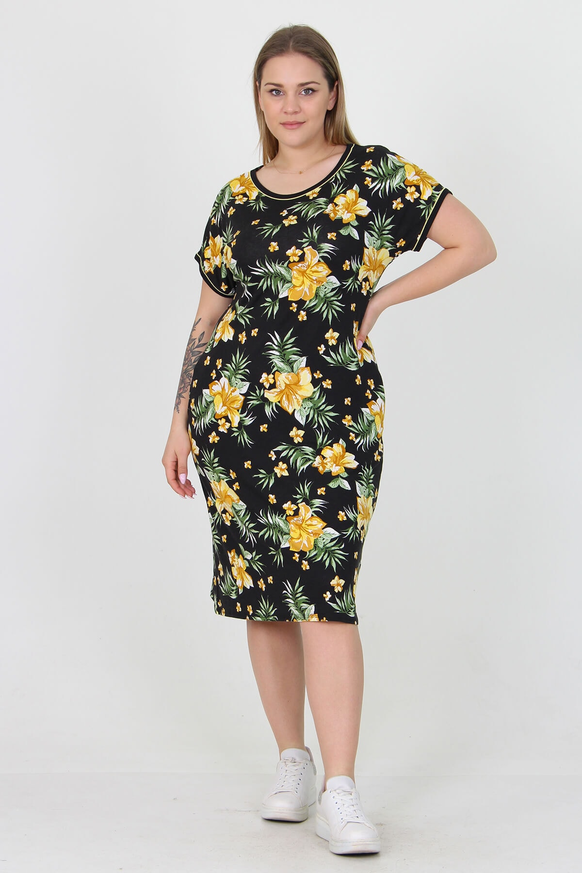 Women's Viscose Floral Plus Size Summer Dress Aysl30